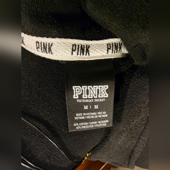 PINK Black Quarter Zip Women's Sweatshirt Dog Logo - Picture 5 of 5